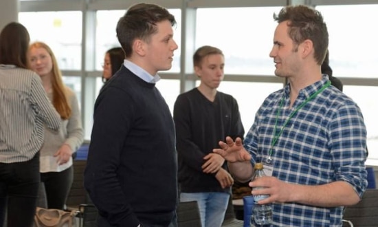 Robert Jänisch im Gespräch auf der Startup Teens in Düsseldorf
